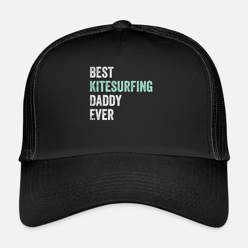 Best Kitesurfing Daddy Ever - Kitesurfer Daddy - Trucker Cap - Schwarz/Schwarz