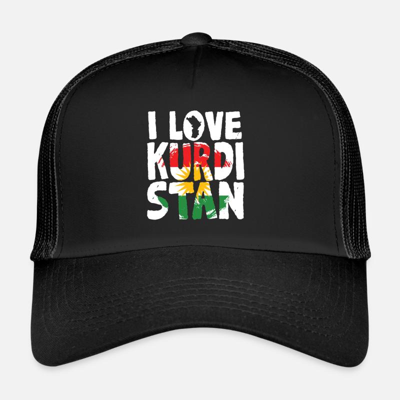I Love Kurdistan Kurde Kurden - Trucker Cap - Schwarz/Schwarz