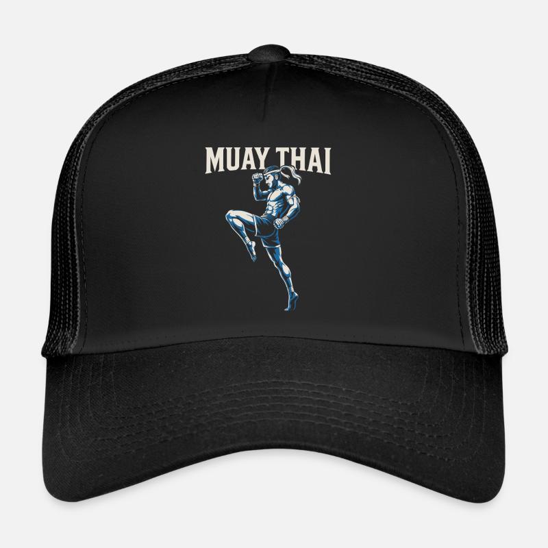 Boxe Muay Thai - Casquette trucker  - noir/noir
