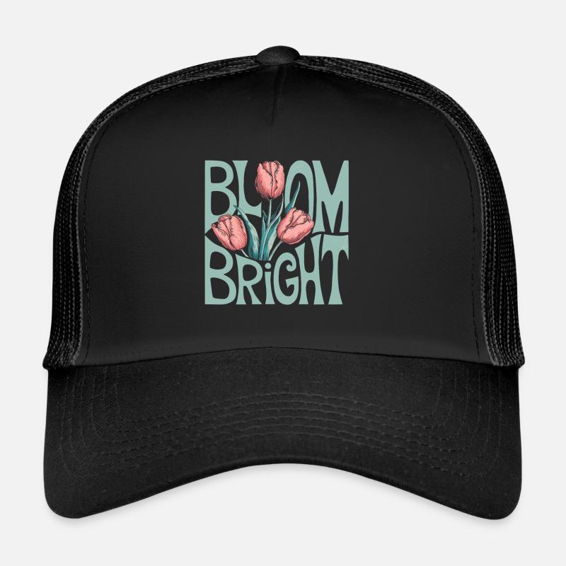 Bloom Bright Tulips Illustration Spring Trucker Cap