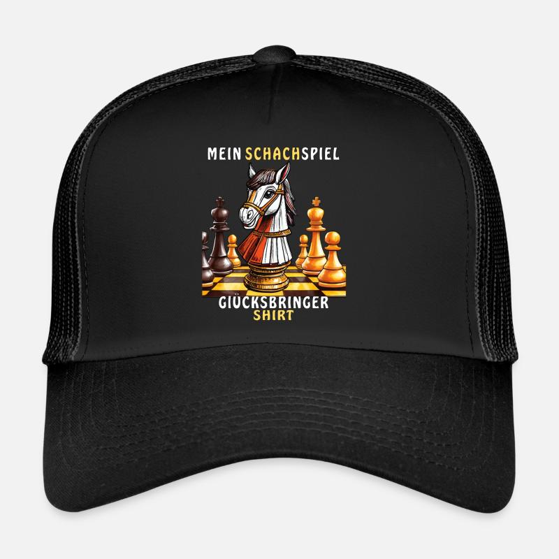 SCHACHSPIEL GLÜCKSBRINGER SHIRT - Trucker Cap - Schwarz/Schwarz