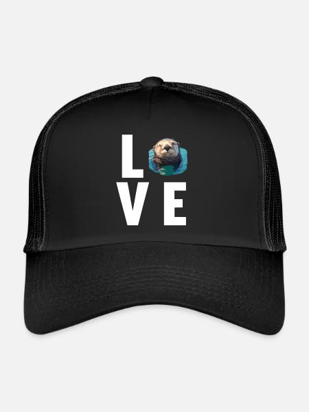Loutre de mer - Casquette trucker  - noir/noir - Devant