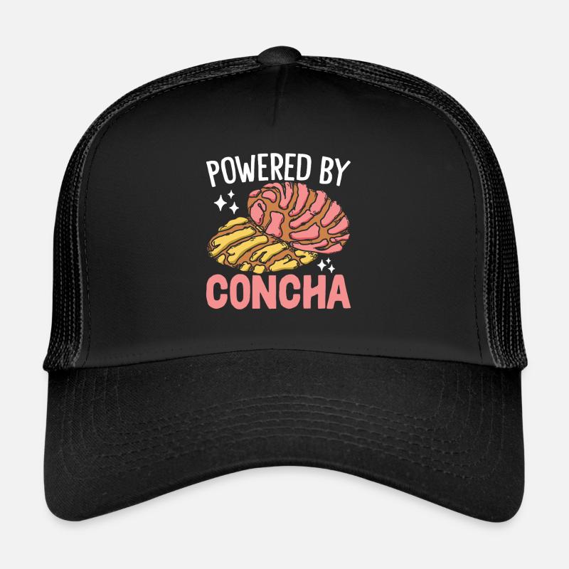 Propulsé par Concha Mexicain Sweet Bun Drôle Concha Casquette trucker 