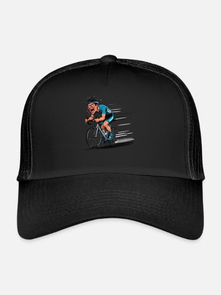 Cyclist Road Bike Bicycle Road Cyclist Bike - Trucker Cap - black/black - Front