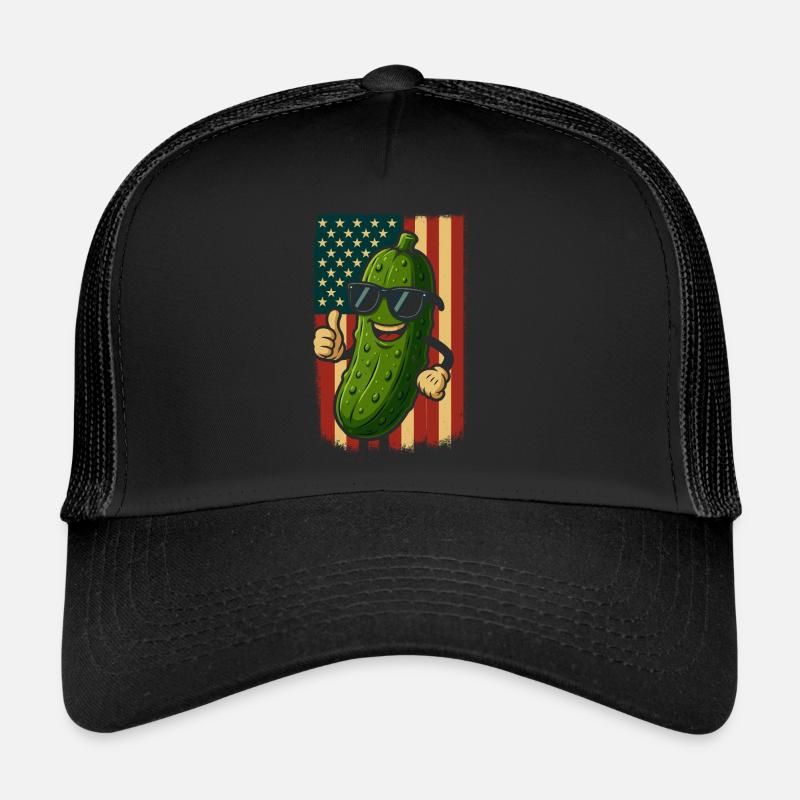 Concombre patriotique des États-Unis avec lunettes de soleil Casquette trucker 