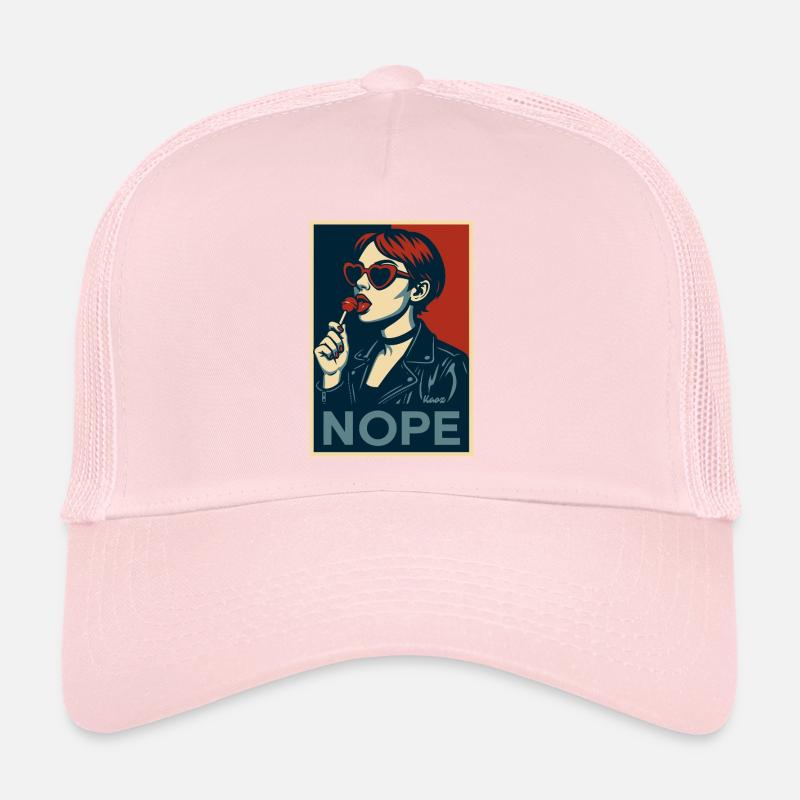 Fille rétro pop art – Affiche de déclaration NOPE Casquette trucker 