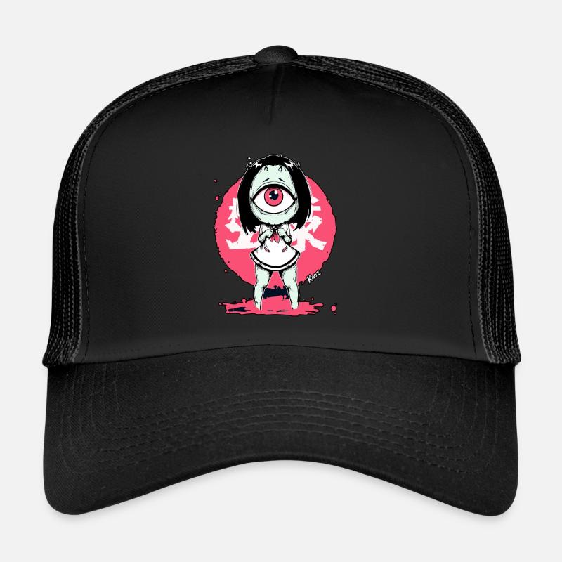 Fille monstre kawaii avec un œil Casquette trucker 