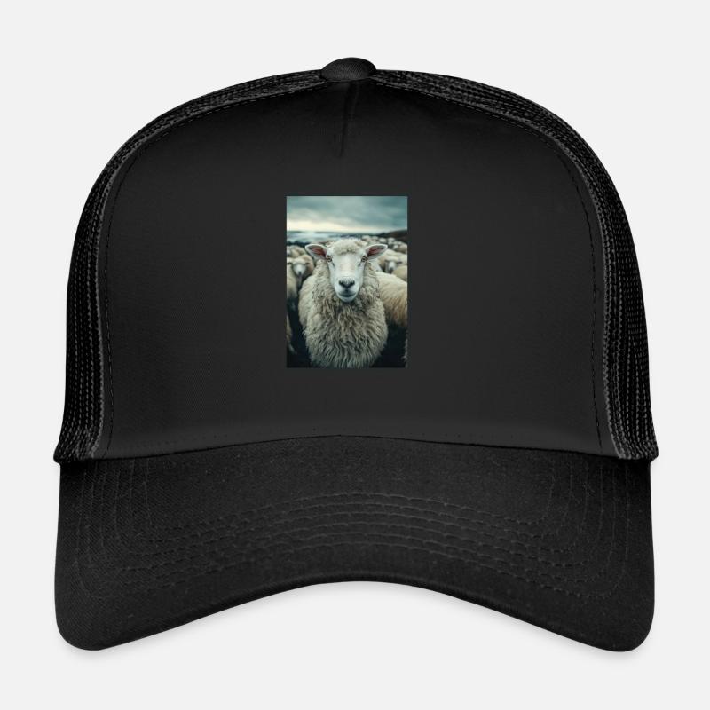 Schafe Schaf - Trucker Cap - Schwarz/Schwarz