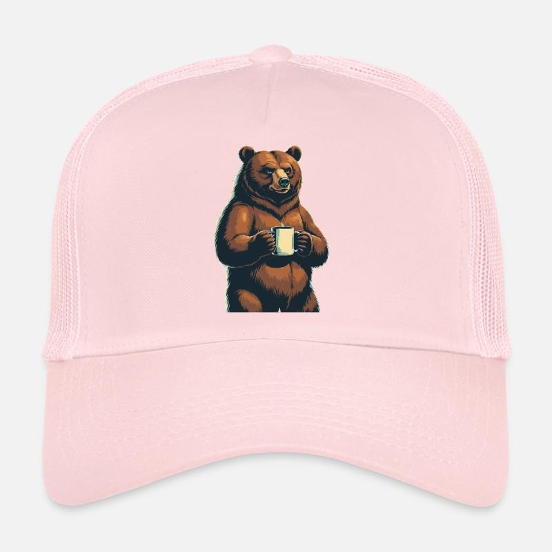 Grimmiger Bär Kaffeetasse Bären Kaffee Müde Trucker Cap