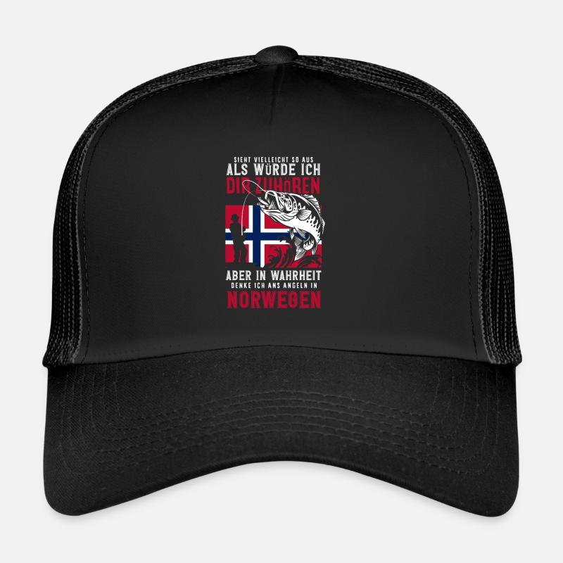 Norwegen Angeln Spruch Lustiges Design Trucker Cap