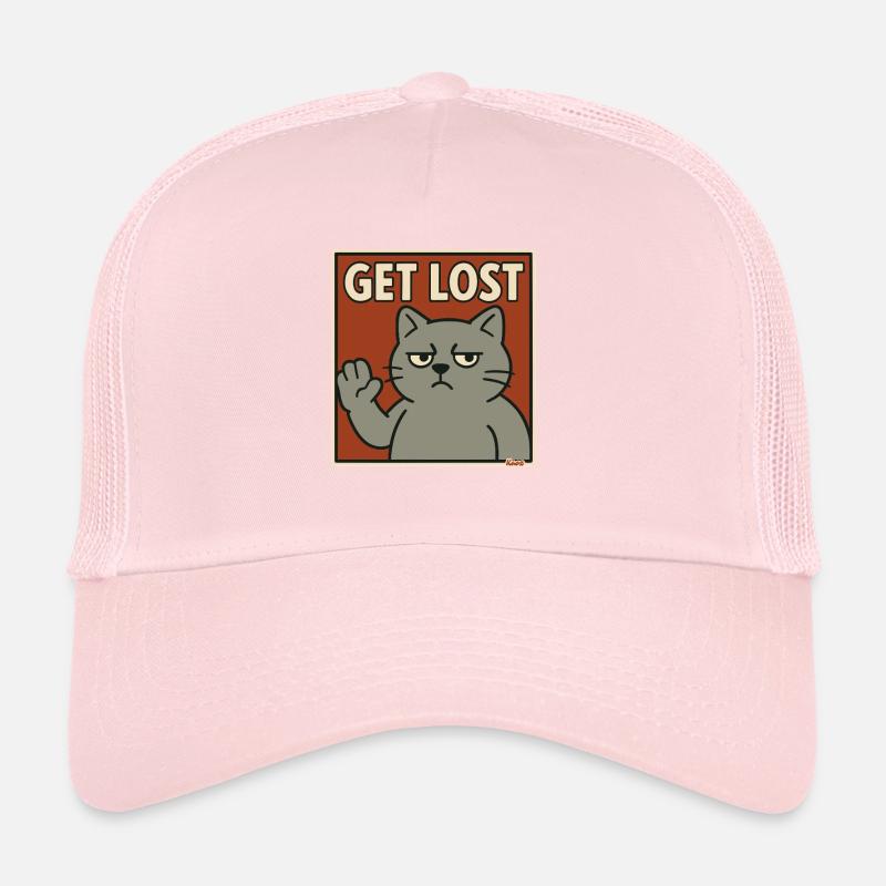 Annoyed cat with saying: Get out Trucker Cap