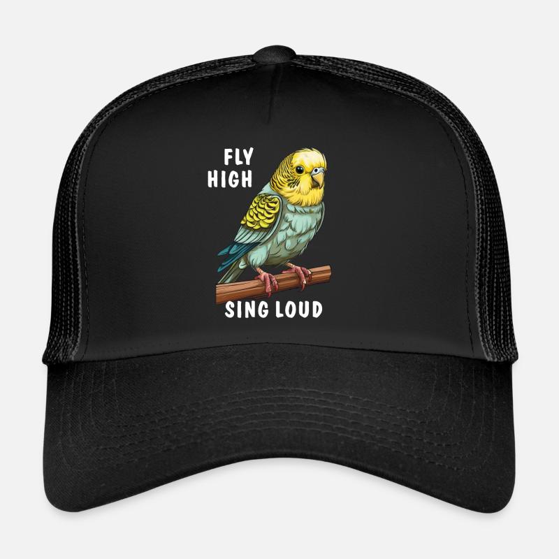 VOGEL WELLENSITTICH FLY HIGH SING LOUD - Trucker Cap - Schwarz/Schwarz