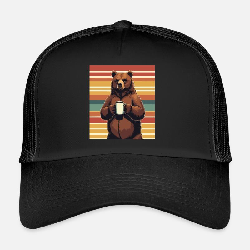 Grimmiger Bär Kaffeetasse Bären Kaffee Müde Trucker Cap