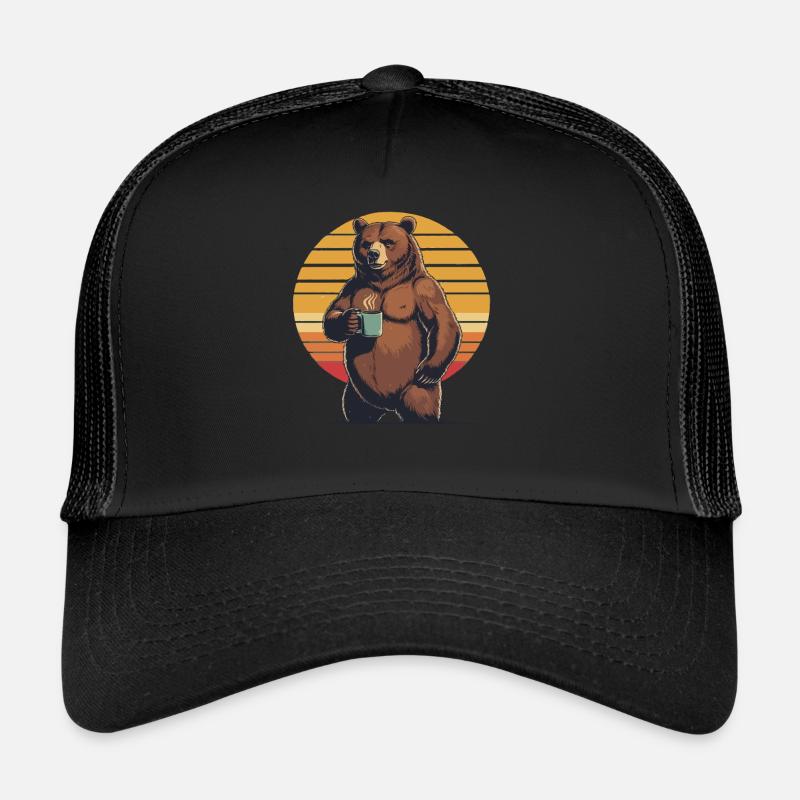 Grimmiger Bär Kaffeetasse Bären Kaffee Müde Trucker Cap