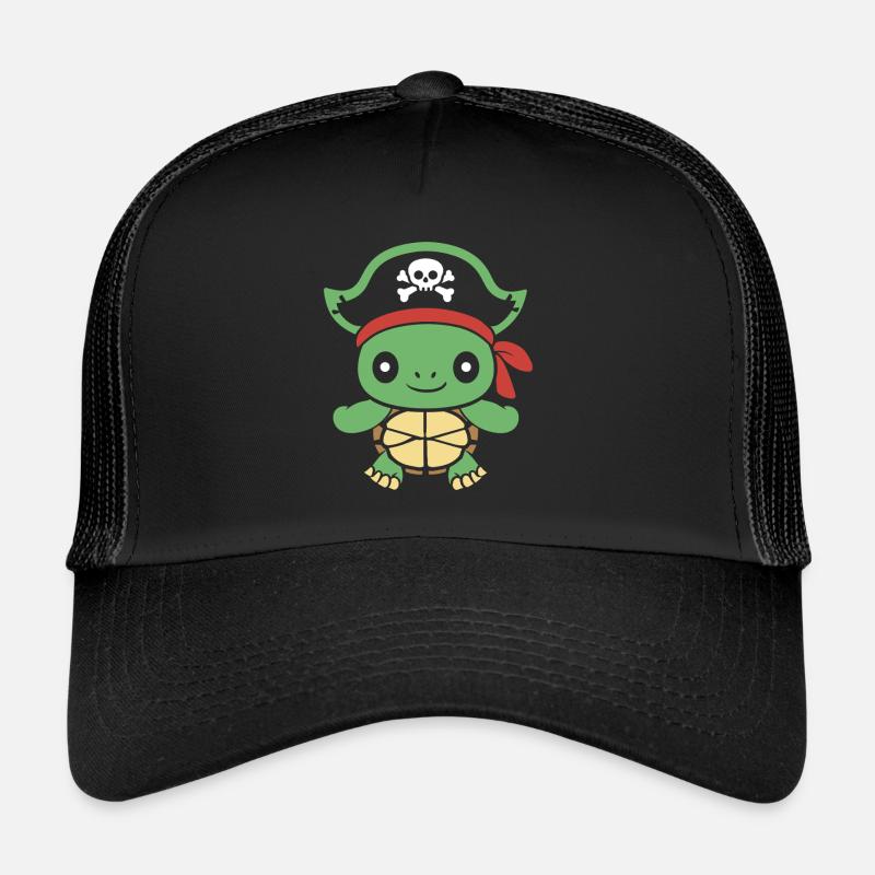 Pirat - Trucker Cap - Schwarz/Schwarz