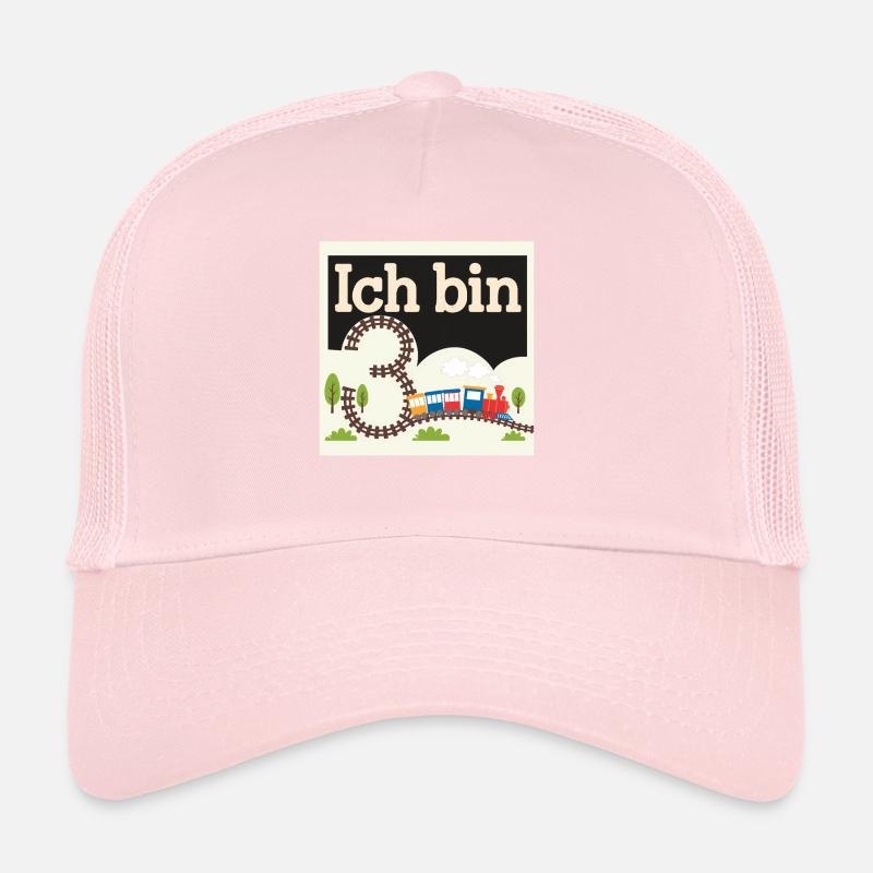 Ich bin 3 Zug Eisenbahn 3. Geburtstag Trucker Cap