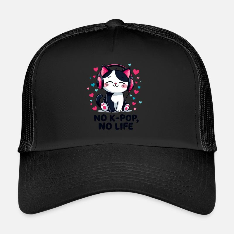 No K-Pop No Life Cute Cat Trucker Cap