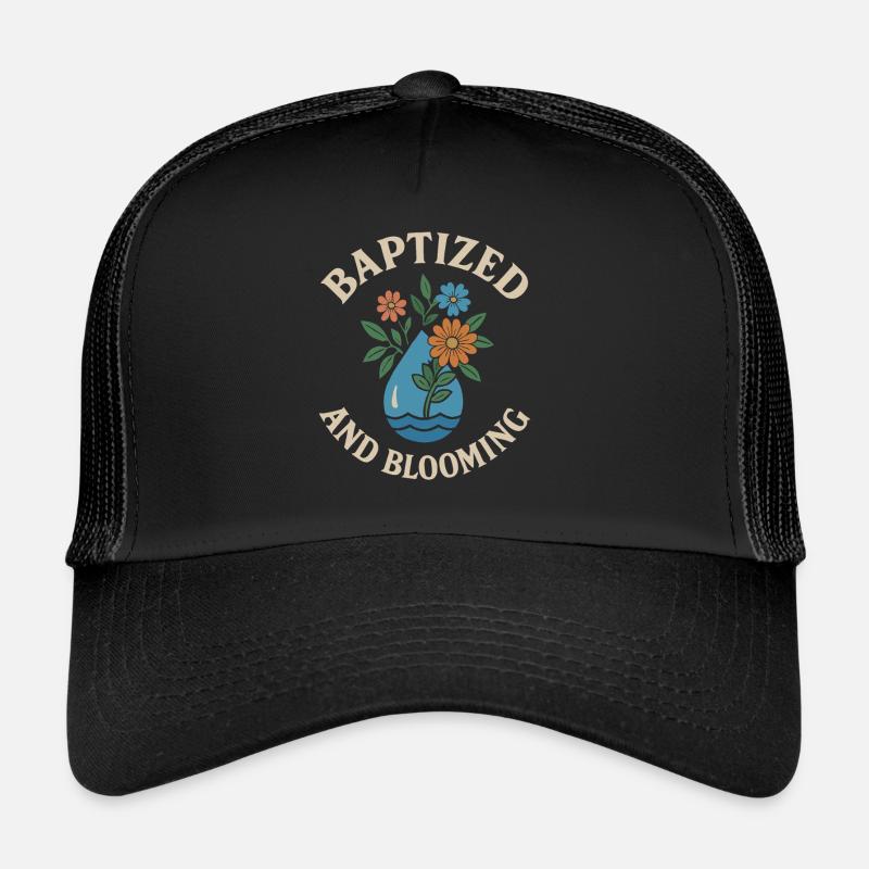 Motif Fleurs Baptisées Et Épanouies Casquette trucker 