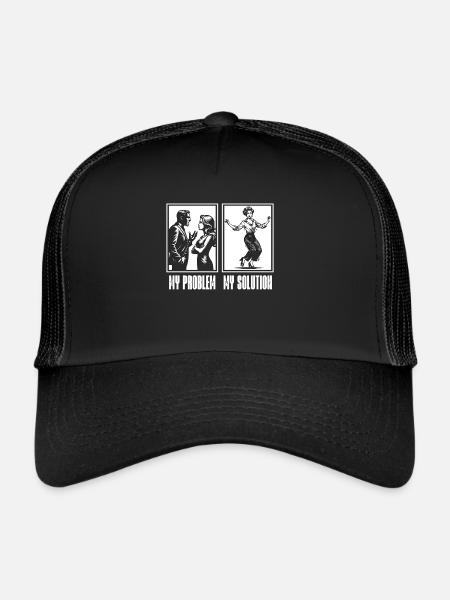 Prof de danse Mon problème Mon pictogramme Maman Papa - Casquette trucker  - noir/noir - Devant