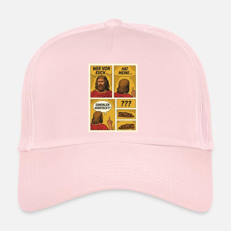 Comic-Jesus sucht Sandalen Trucker Cap