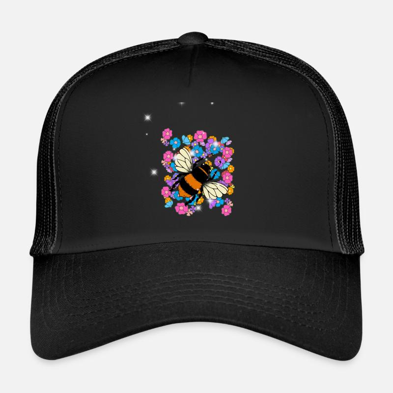 Retro Biene Bienen Hummel Blume Kinder Trucker Cap