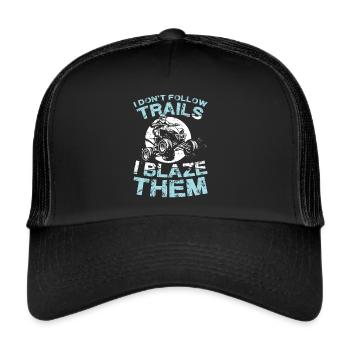 Je ne suis pas les chemins, je les brûle - Casquette trucker  - noir/noir - Devant