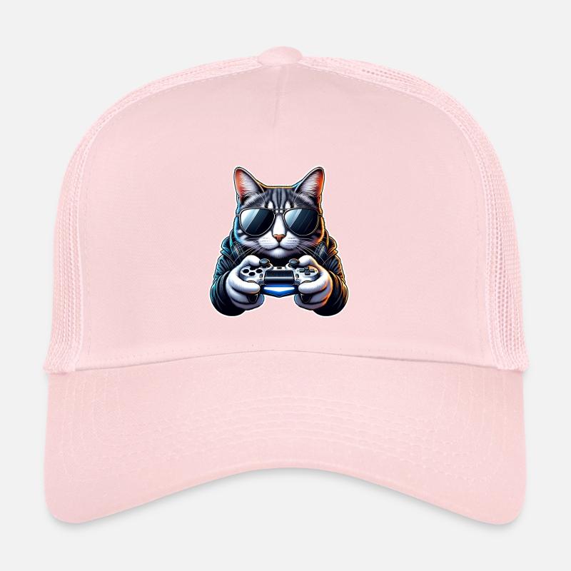 Cat Gamer Nerd du jeu Casquette trucker 
