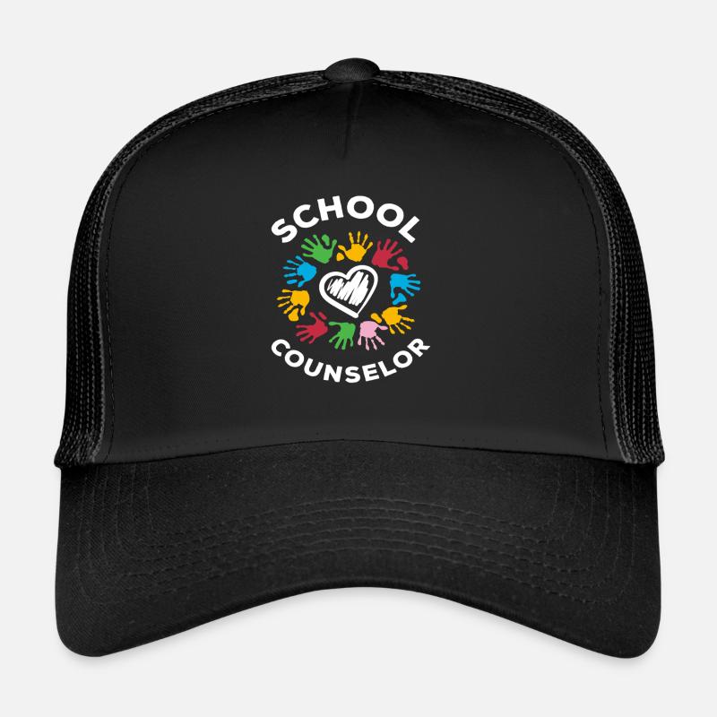 School Counselor Heart Handprints Trucker Cap