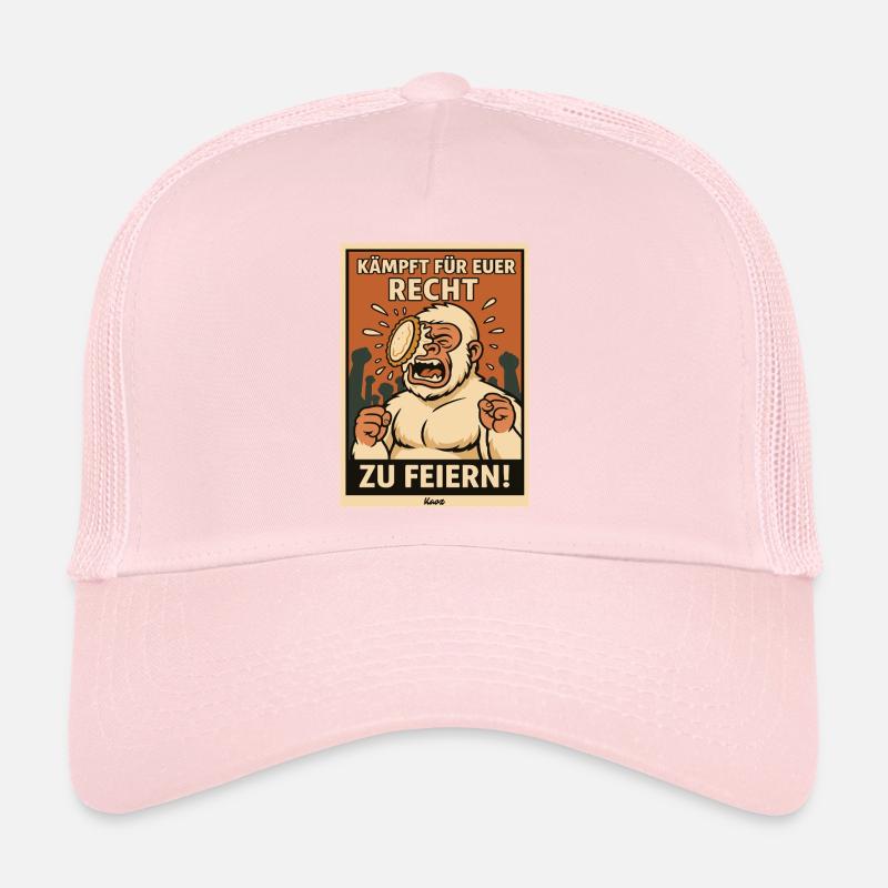 Yeti with cake on his face at a party Trucker Cap