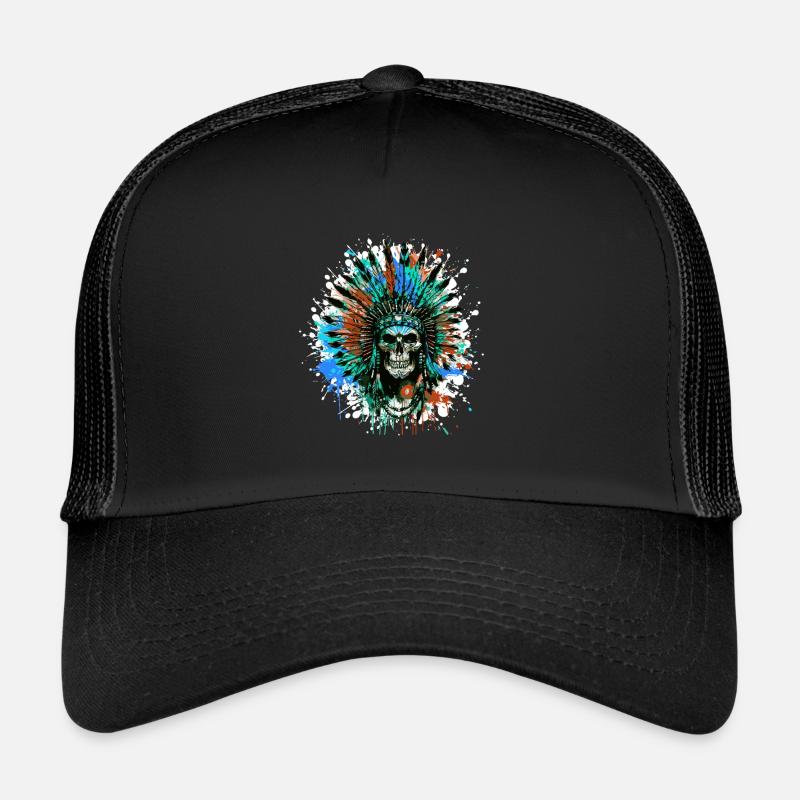 Indianer Häuptling Totenkopf Trucker Cap