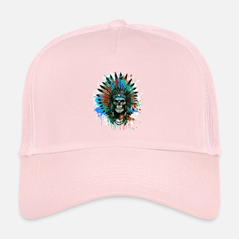 Crâne de chef indien Casquette trucker 