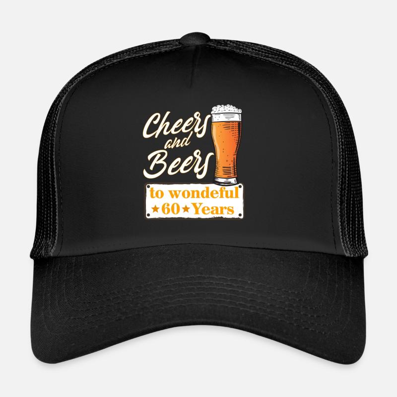 Salutations et bières à de merveilleux 60 ans Casquette trucker 