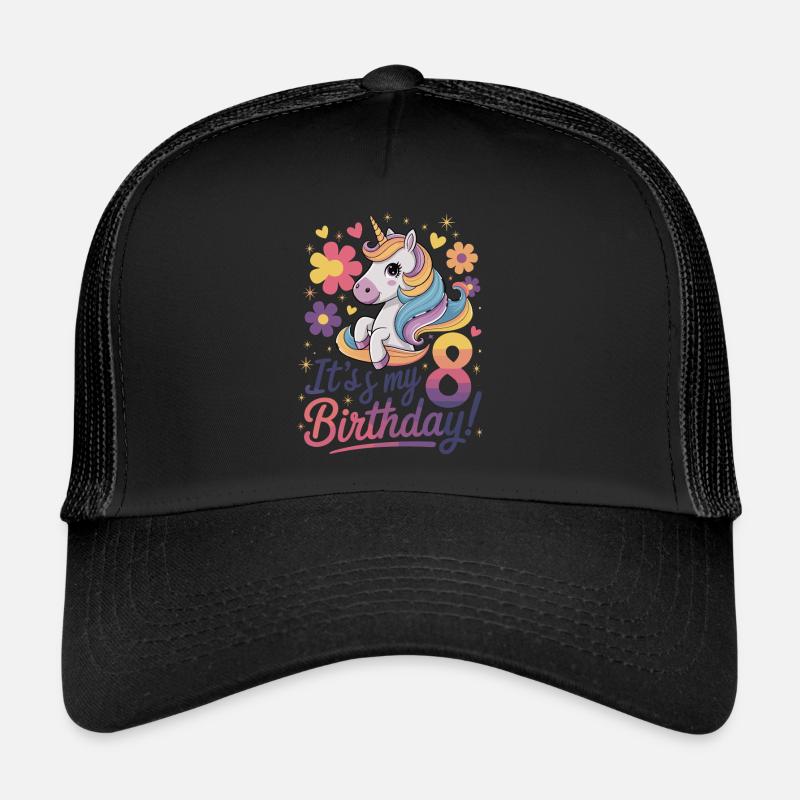 Es Ist Mein 8. Geburtstag Einhorn Party Trucker Cap