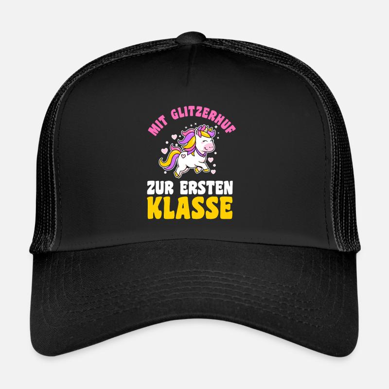 Kita Abgänger Einschulung Pferde Schulkind - Trucker Cap - Schwarz/Schwarz