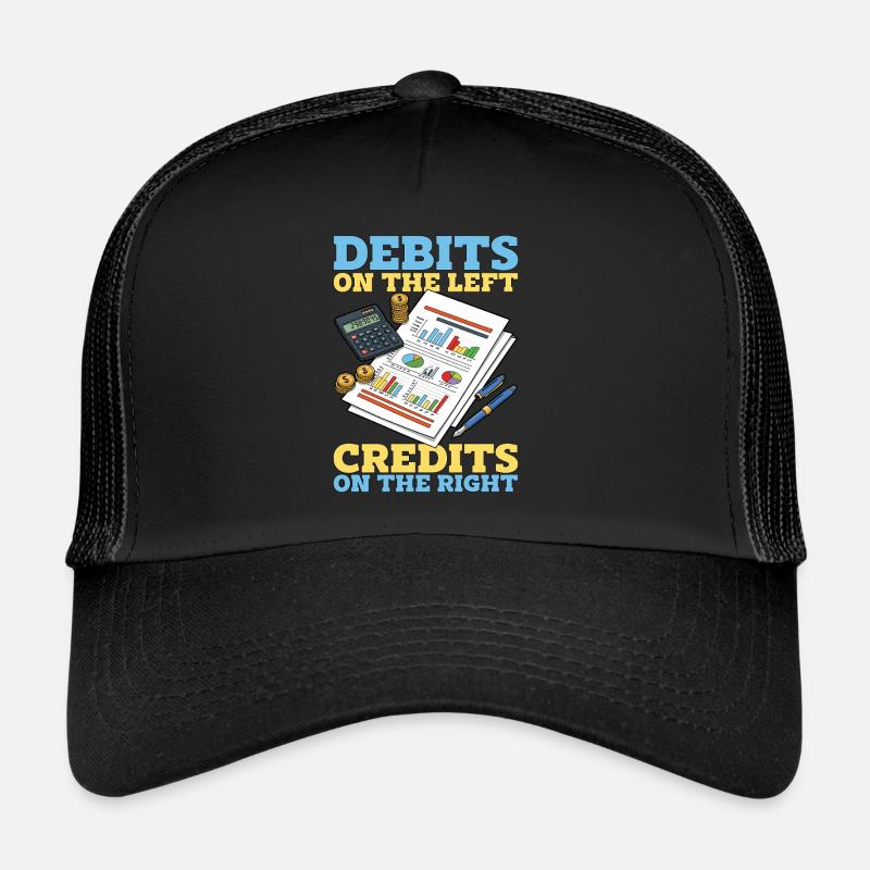 Débits comptables sur la feuille de calcul de gauche Finance Casquette trucker 