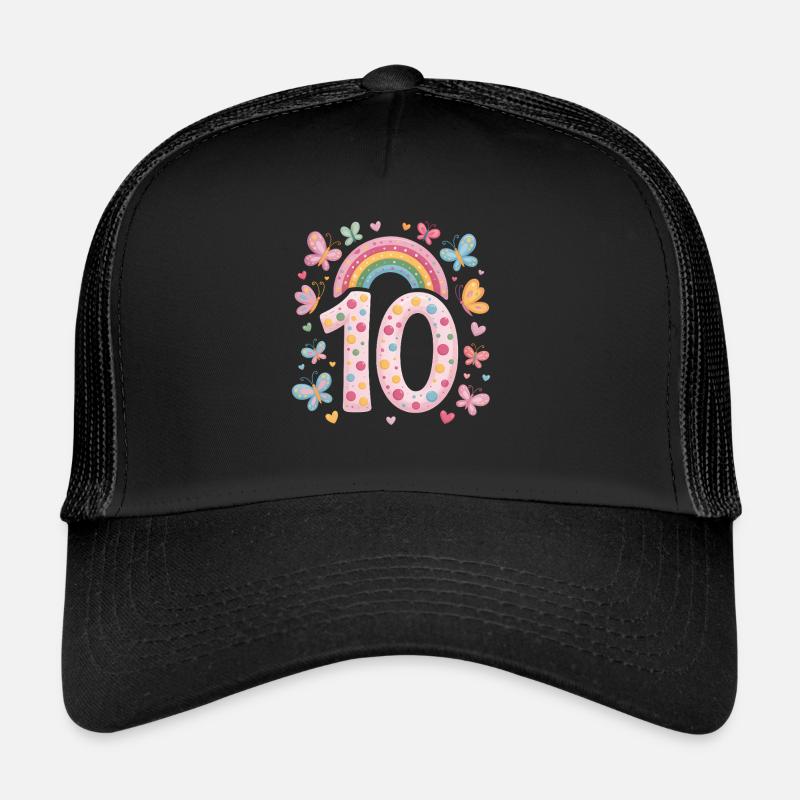 Regenbogen Schmetterling 10. Geburtstag Mädchen Trucker Cap