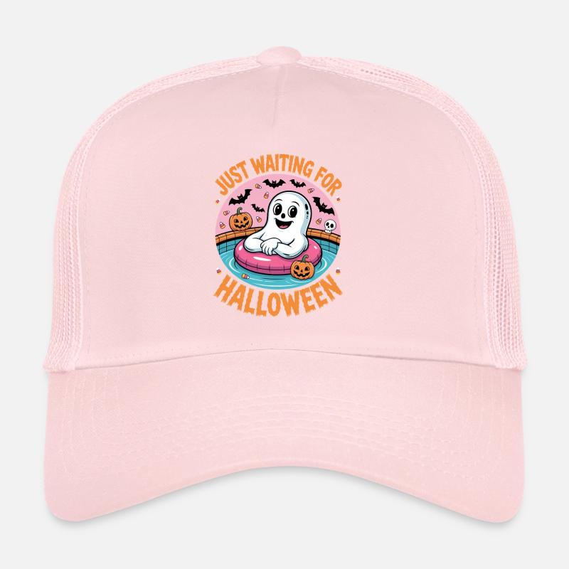 Just Waiting For Halloween Ghost Trucker Cap