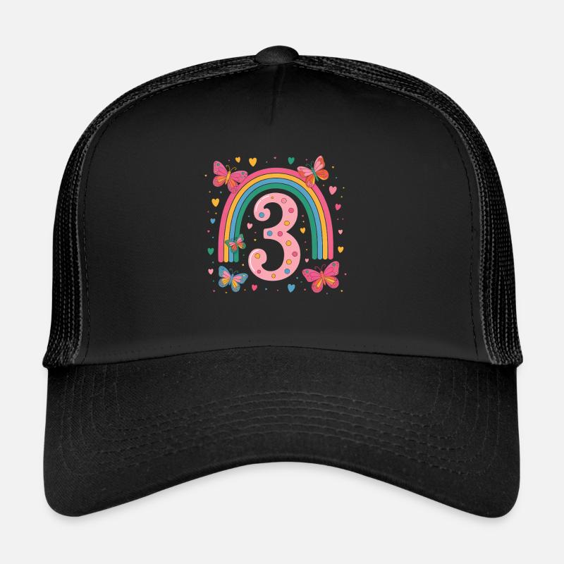 Regenbogen Schmetterling 3. Geburtstag Mädchen Trucker Cap
