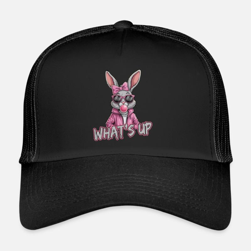 Lapin cool avec des lunettes de soleil et du chewing-gum - Casquette trucker 