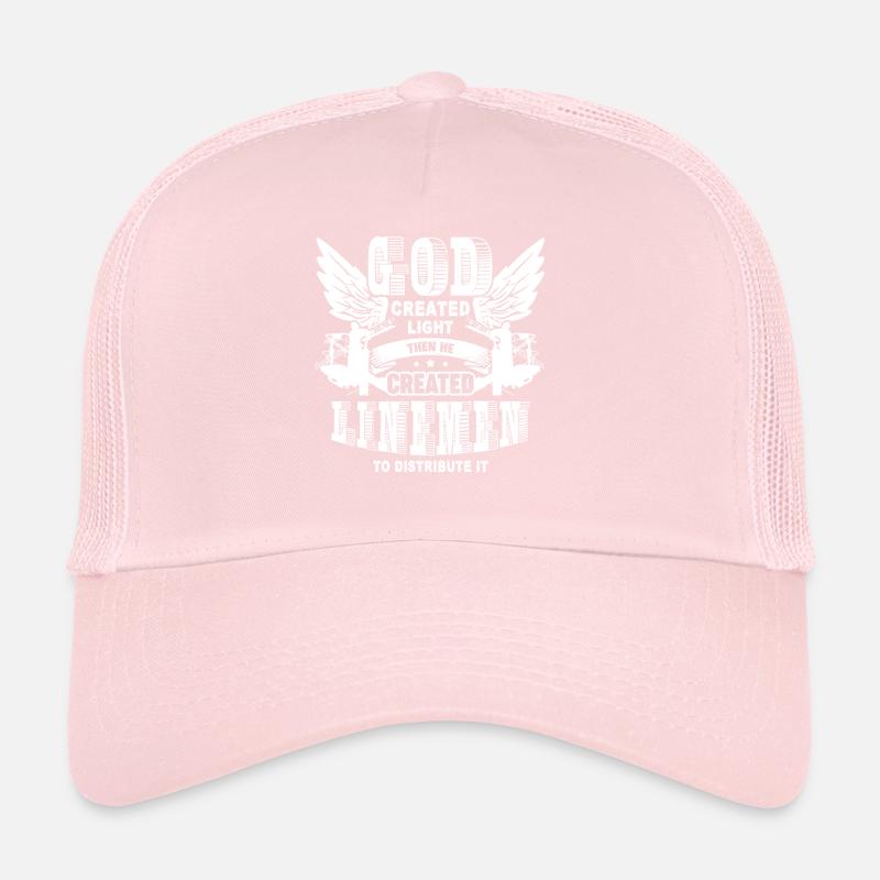 Lineman God Created Lineman Trucker Cap
