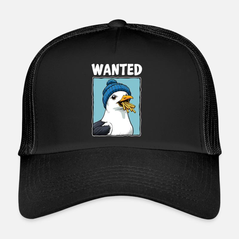 Gesuchte Pommes-möwe - Trucker Cap - Schwarz/Schwarz
