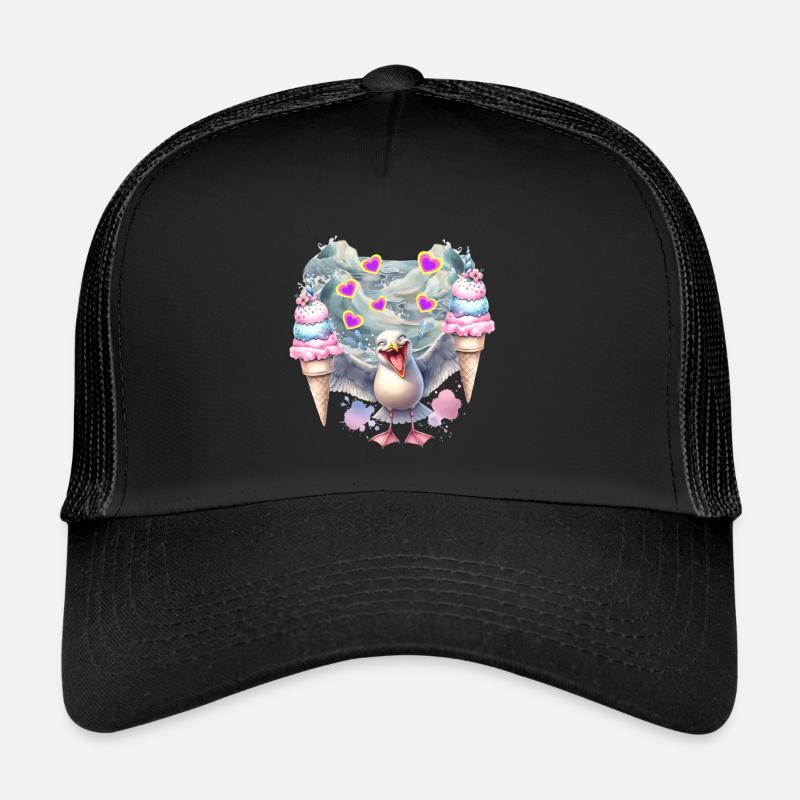Möwe Nordsee Ostsee Urlaub Kinder Eis Trucker Cap