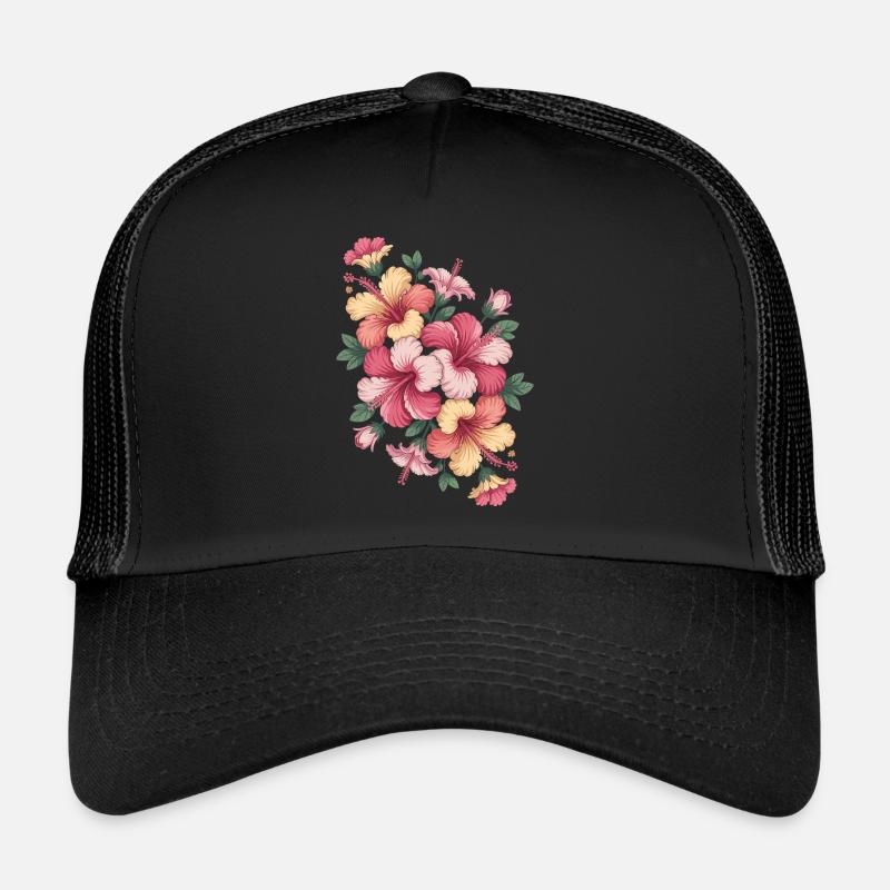 Hibiskus Boho Blume Verträumtes Design Trucker Cap