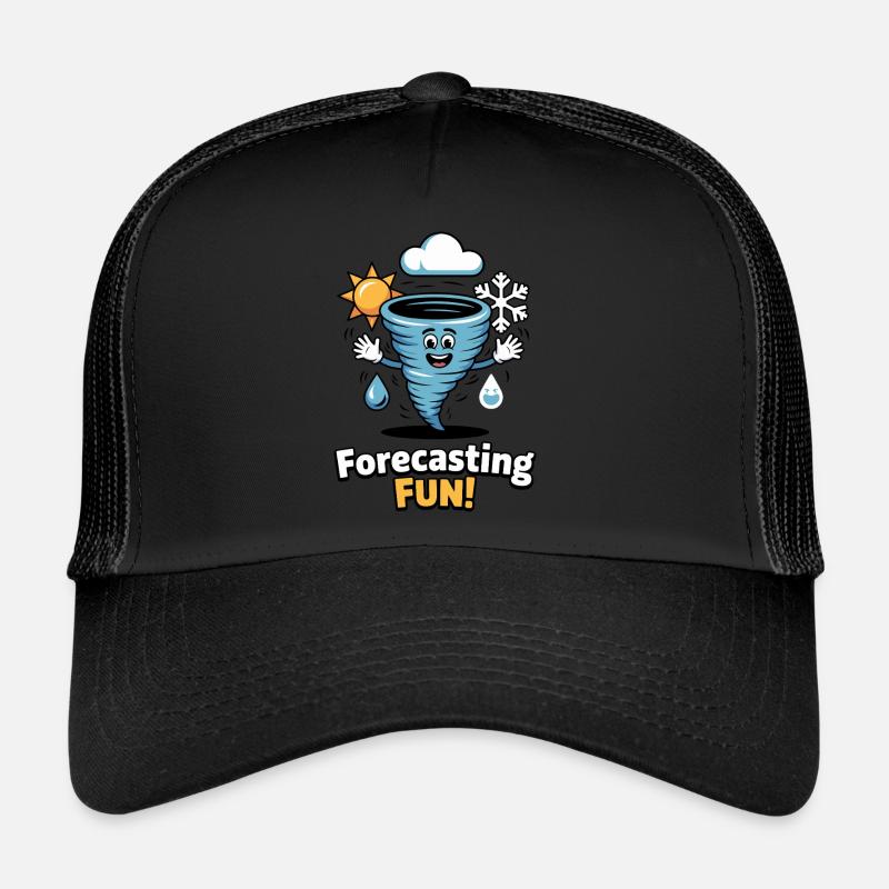 Forecasting Fun Weather Cartoon Design Trucker Cap