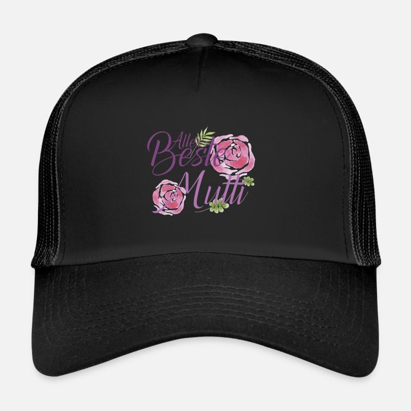 Allerbeste Mutti - Trucker Cap - Schwarz/Schwarz