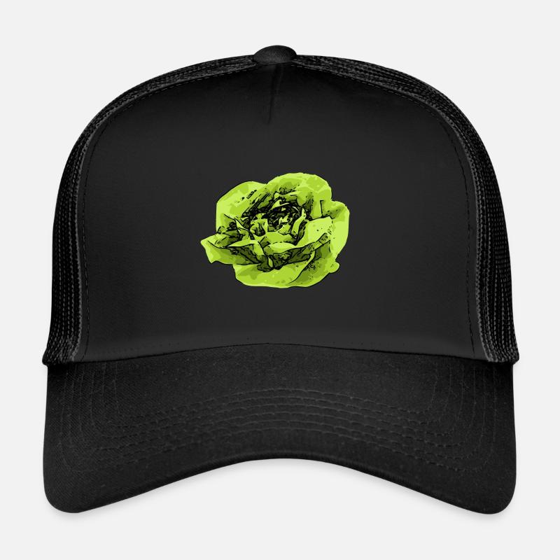 Kopfsalat Pop-Art - Trucker Cap - Schwarz/Schwarz