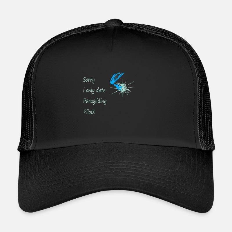 Liebe Gleitschirm Paragliding Date fun - Trucker Cap - Schwarz/Schwarz