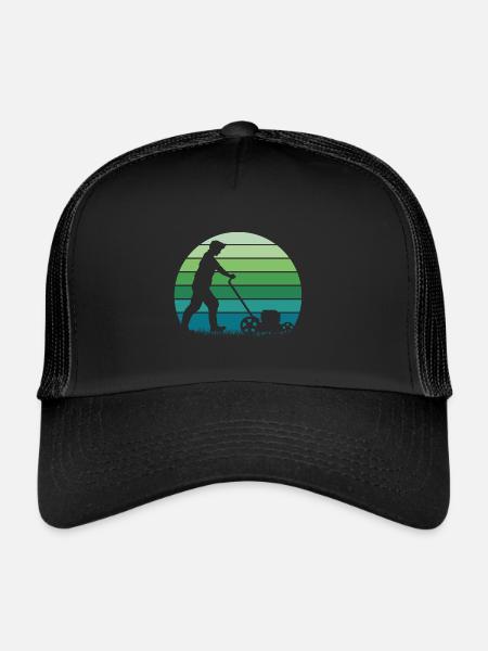 Drôles de dictons tondeuse à gazon - Casquette trucker  - noir/noir - Devant