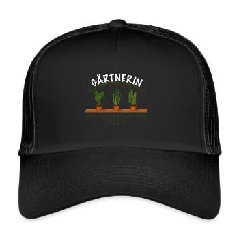 Gärtnerin Pflanzen - Trucker Cap - Schwarz/Schwarz - Vorne
