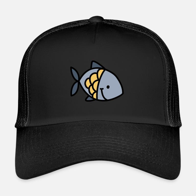 fishyish - Trucker Cap - Schwarz/Schwarz